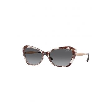 Ochelari de soare cat-eye cu logo - Alb/Auriu/Maro