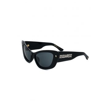 Ochelari de soare cat-eye cu logo - Negru/Auriu deschis