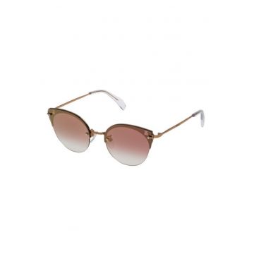 Ochelari de soare cat-eye cu rama metalica - Auriu
