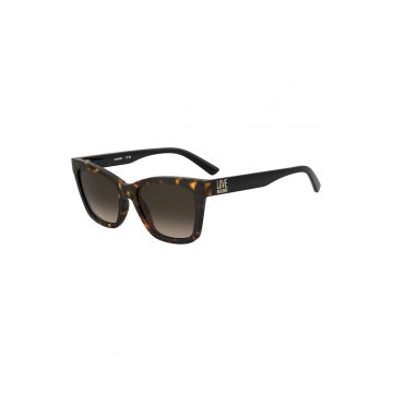 Ochelari de soare dreptunghiulari cu rame tortoise - Negru/Galben
