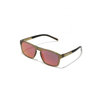 Ochelari de soare dreptunghiulari unisex cu lentile oglinda Lion - Verde masliniu