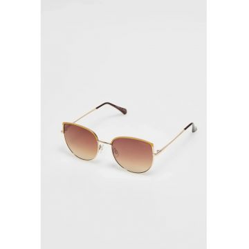 Ochelari de soare femei -  rame metalice - lentile degrade - roz -