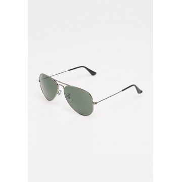 Ochelari de soare metalici argintii Aviator Large