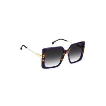 Ochelari de soare patrati cu lentile polarizate - Auriu/Maro/Albastru indigo