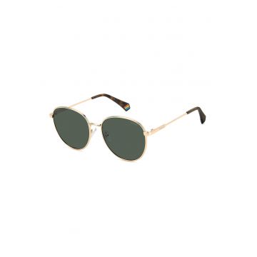 Ochelari de soare rotunzi unisex cu lentile polarizate - Auriu/Maro