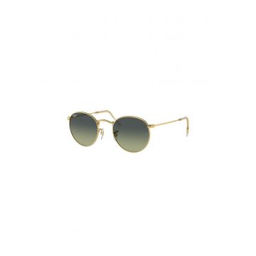 Ochelari de soare rotunzi unisex cu rama metalica - Auriu -