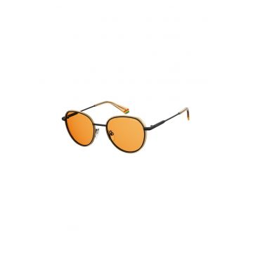 Ochelari de soare rotunzi unisex polarizati - Negru/Galben