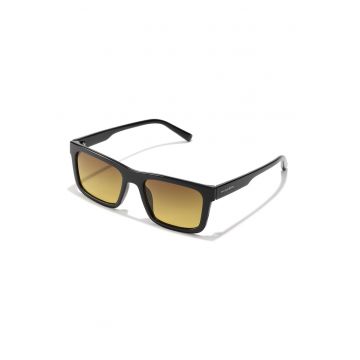 Ochelari de soare unisex dreptunghiulari Terra - Negru