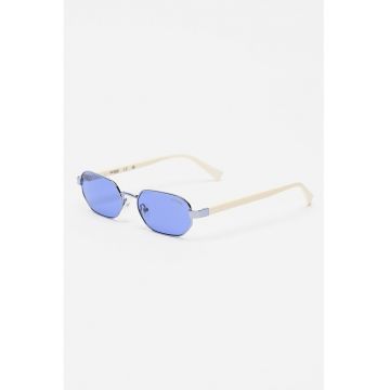 Ochelari de soare unisex hexagonali - Alb murdar/Argintiu