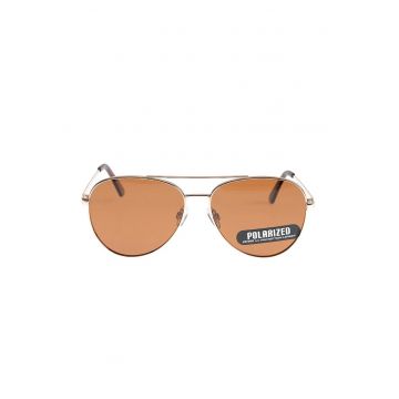 Ochelari de soare aviator cu lentile polarizate UV400 - Auriu/Maro
