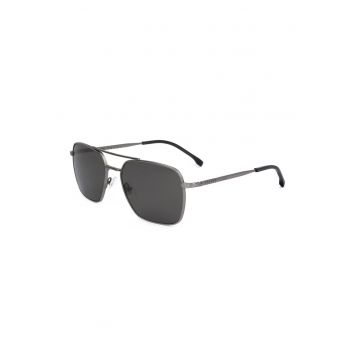 Ochelari de soare aviator polarizati - Negru/Argintiu inchis