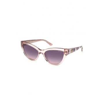 Ochelari de soare cat-eye - Alb/Negru/Roz pal