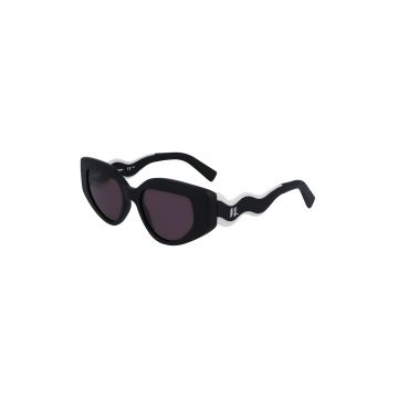 Ochelari de soare cat-eye - Alb/Negru