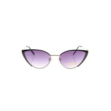 Ochelari de soare cat eye cu lentile degrade mov si detalii aurii
