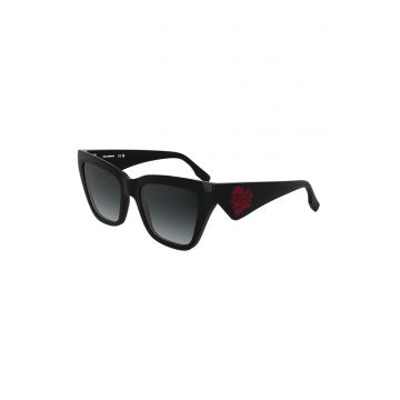 Ochelari de soare cat-eye cu lentile in degrade - Rosu/Negru