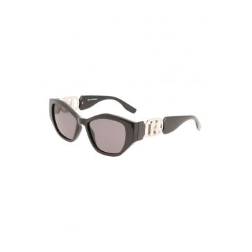 Ochelari de soare cat-eye cu lentile uni - Negru