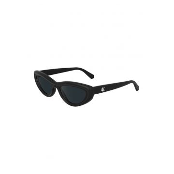 Ochelari de soare cat-eye cu logo discret - Negru