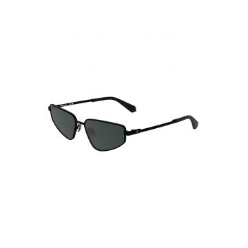 Ochelari de soare cat-eye cu logo - Negru