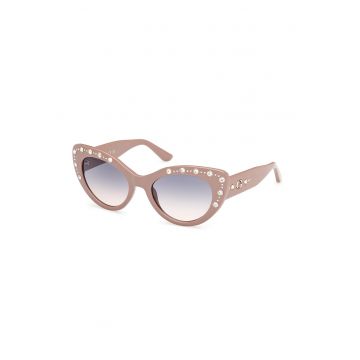 Ochelari de soare cat-eye cu strasuri - Maro taupe