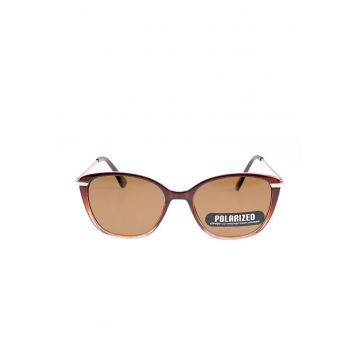Ochelari de soare cat eye maro cu lentile polarizate UV400