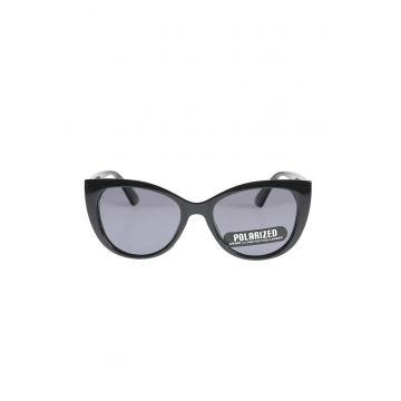 Ochelari de soare cat eye negri cu lentile polarizate UV400