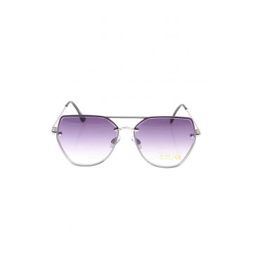 Ochelari de soare cu lentile mov degrade si design geometric
