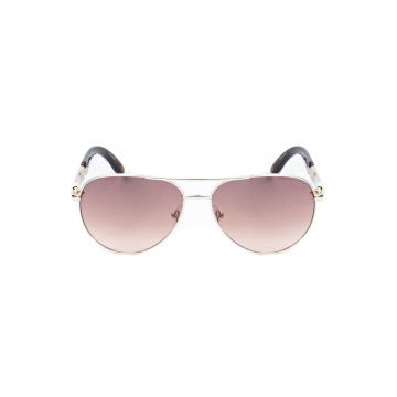 Ochelari de soare cu rame metalice tip aviator si lentile in degrade