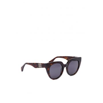 Ochelari de soare din material sintetic cu rame in forma de fluture - lentile UV400 - Maro - Marime unica