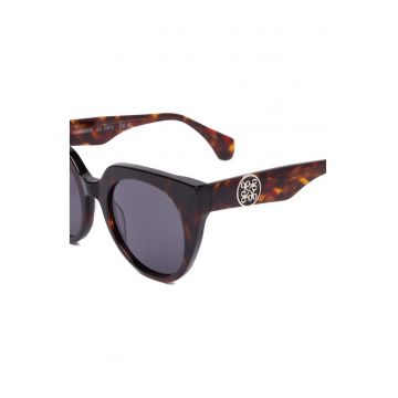 Ochelari de soare din material sintetic cu rame in forma de fluture - lentile UV400 - Maro -