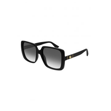Ochelari de soare dreptunghiulari cu lentile in degrade - Negru