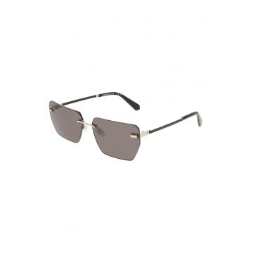Ochelari de soare dreptunghiulari cu model unisex - Auriu/Gri inchis