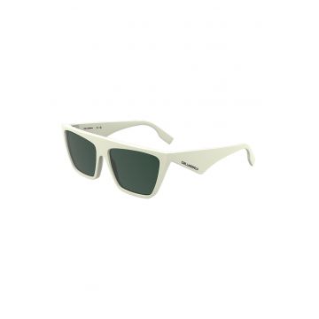 Ochelari de soare dreptunghiulari unisex cu lentile uni - Alb fildes