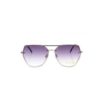 Ochelari de soare eleganti cu rama metalica si accente negre