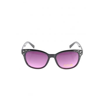 Ochelari de soare eleganti cu rama neagra si detalii stralucitoare
