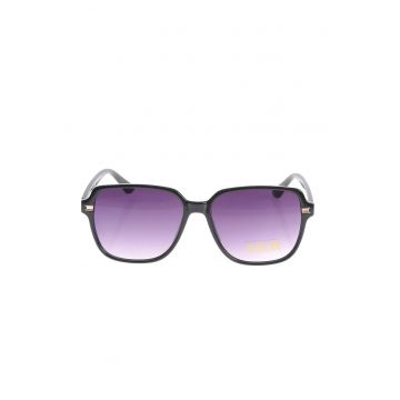 Ochelari de soare eleganti cu rama neagra si lentile mov degrade