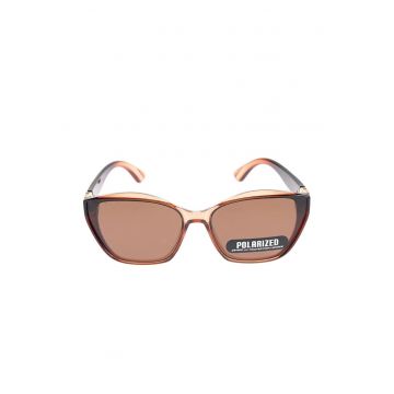 Ochelari de soare eleganti maro cu design cat eye