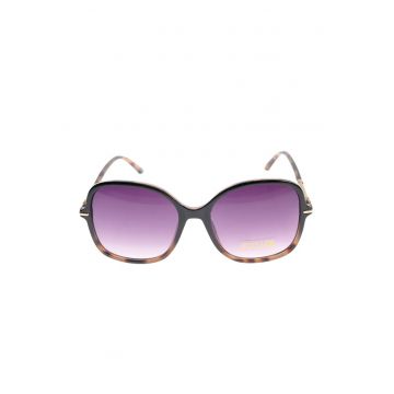 Ochelari de soare moderni cu design rotunjit si accente aurii