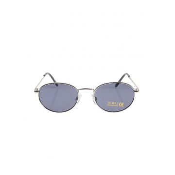 Ochelari de soare ovali cu rama metalica argintie