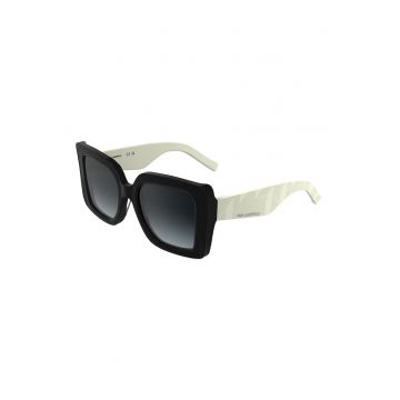 Ochelari de soare patrati cu lentile in degrade - Alb fildes/Negru