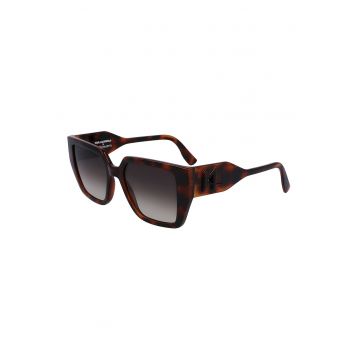 Ochelari de soare patrati cu lentile in degrade - Maro inchis/Maro cognac