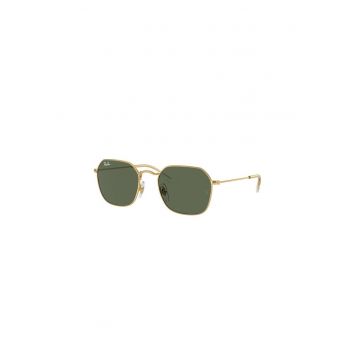 Ochelari de soare patrati cu rama metalica - Verde/Auriu