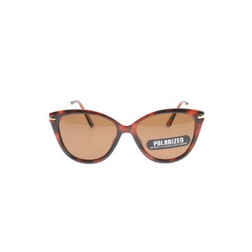 Ochelari de soare polarizati stil cat eye cu rama tortoise