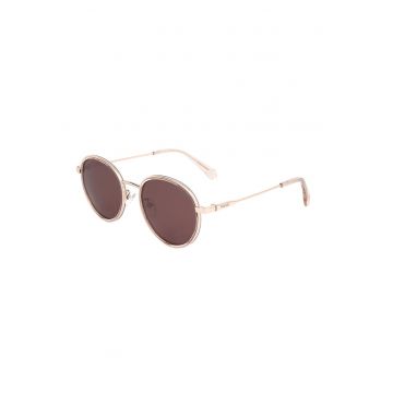 Ochelari de soare rotunzi cu rama metalica - Auriu rose