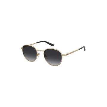 Ochelari de soare rotunzi unisex cu rama metalica - Auriu