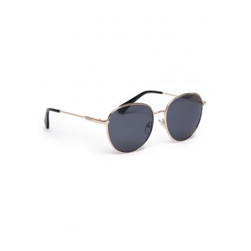 Ochelari de soare  unisex ovali negru auriu marime unica