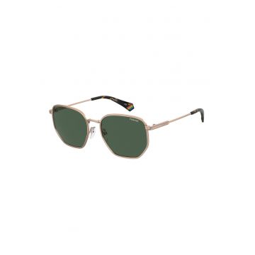 Ochelari de soare unisex polarizati cu rama metalica - Auriu
