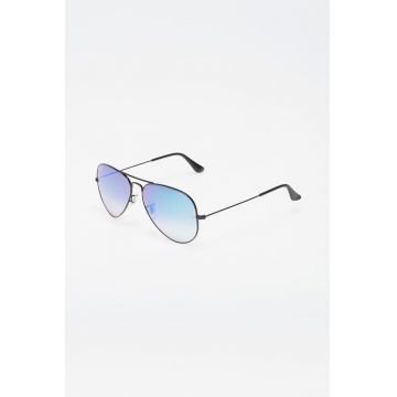 Ochelari de soare aviator negri cu lentile oglinda - unisex