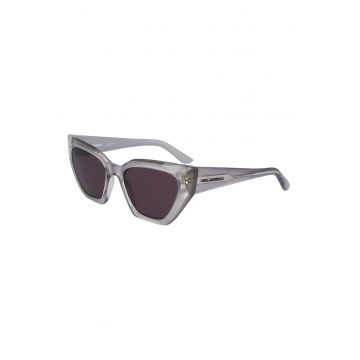 Ochelari de soare cat-eye cu logo - Gri deschis - - Gri deschis