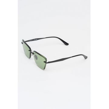 Ochelari de soare cat-eye cu rama metalica - Negru