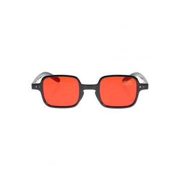 Ochelari de soare cu rama neagra si lentile rosii UV400